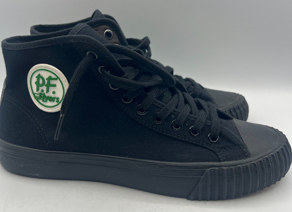 PF Flyers Posture Foundation Mens 8.5 Black Canvas High Top Sneakers MC2001SD